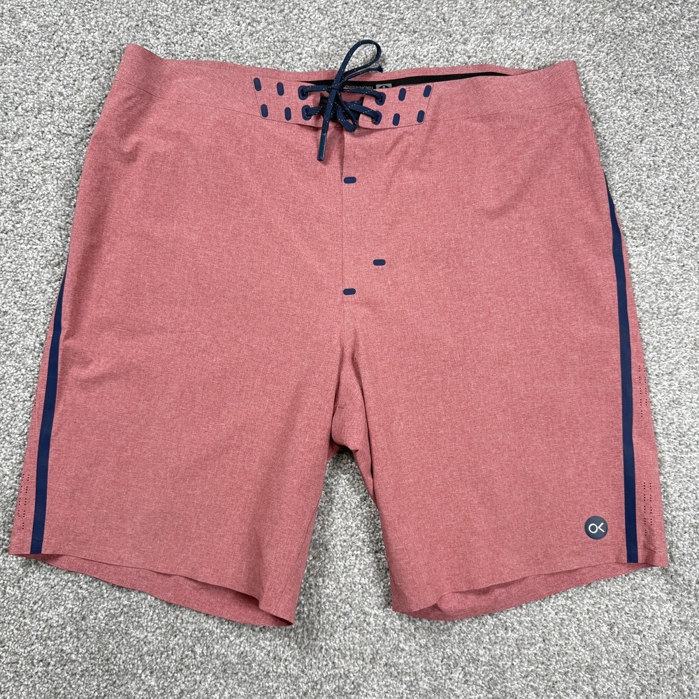Outerknown Apex Trunks Board Shorts Mens 33 Pink Stretch Swim Surf Shorts